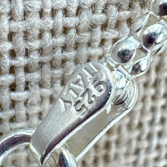 Sterling Silver 925 Mother of Pearl Scroll Pendant Necklace Size 23.5" Length - Picture 13 of 16